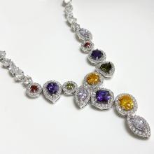 Multicolor CZ Bridal Necklace